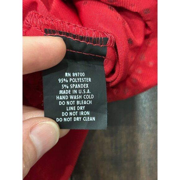 R and K Evening Red Cap Sleeve Top with Black Beaded Detailing SZ Small - Picture 6 of 8